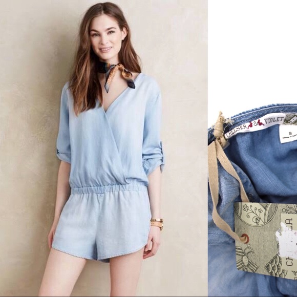 Chelsea & Violet Pants - NWT Chelsea &Violet Long Sleeve Denim Romper S